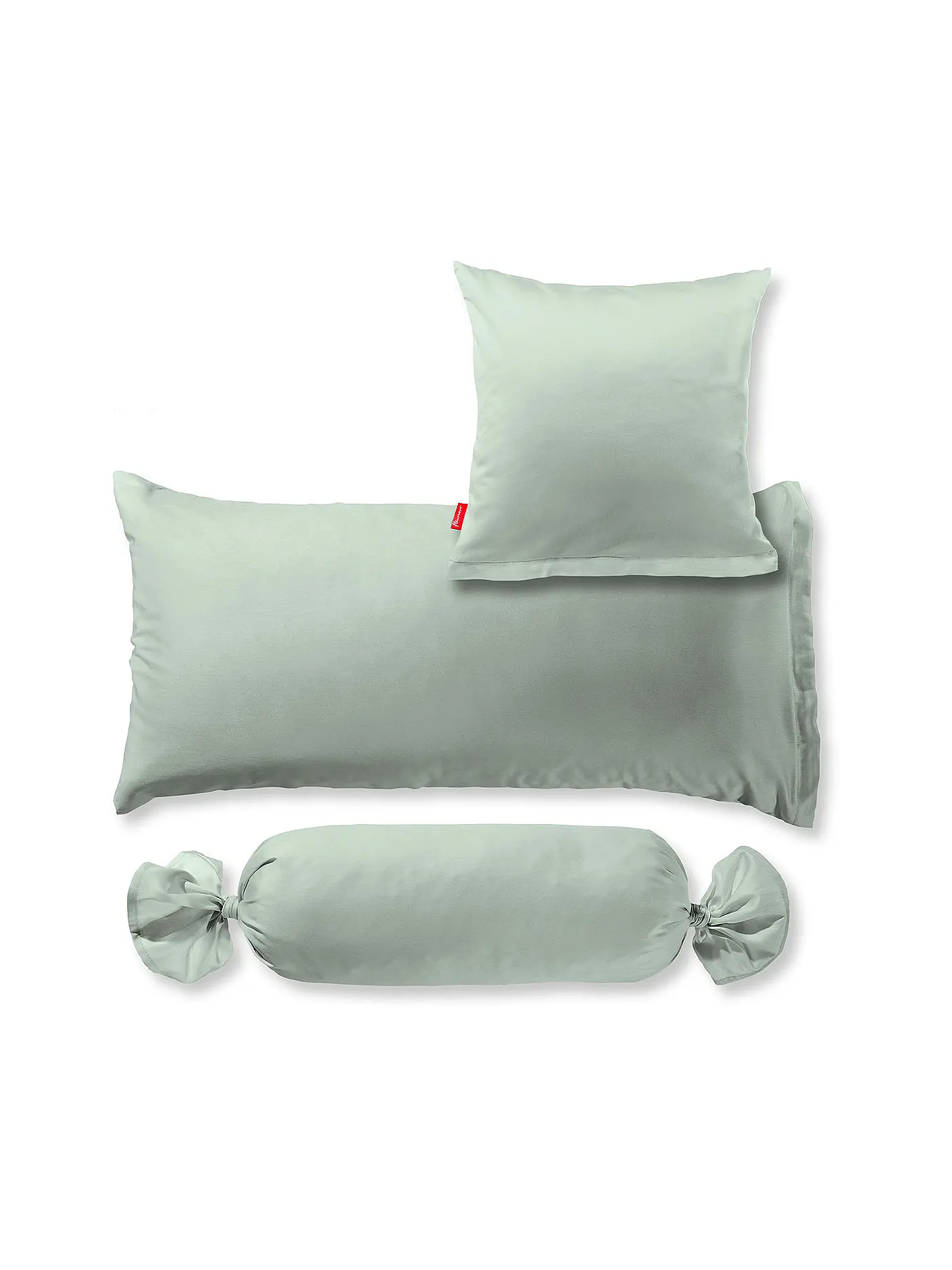 FLEURESSE | Satin-Kissenbezug "Royal Uni" 2-er 40x80cm (Bordeaux) | olive